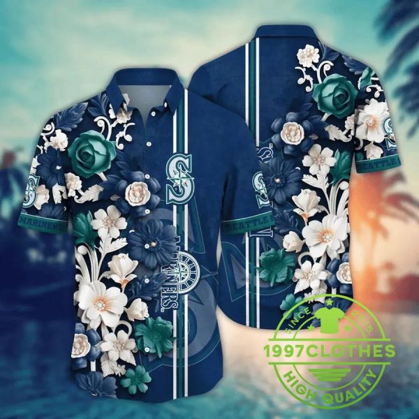 Seattle Mariners MLB Flower Aloha Hawaiian Shirt 12, MLB Hawaiian Shirt