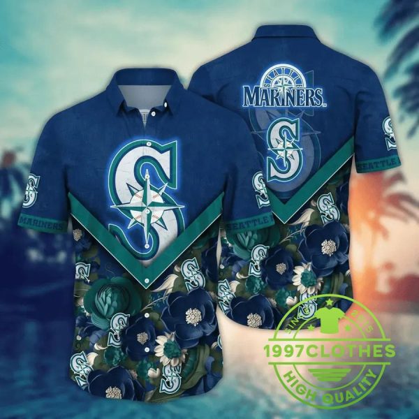 Seattle Mariners MLB Flower Aloha Hawaiian Shirt 2, MLB Hawaiian Shirt