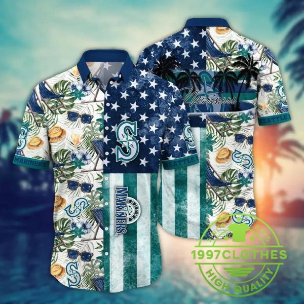 Seattle Mariners MLB Flower Aloha Hawaiian Shirt 7,  MLB Hawaiian Shirt