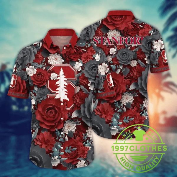 Stanford Cardinal NCAA Flower Aloha Hawaiian Shirt, Stanford Cardinal Hawaiian Shirt