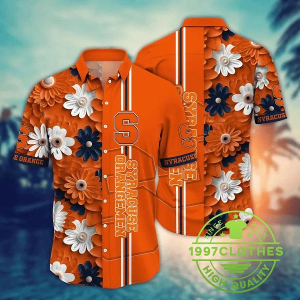 Syracuse Orange Style Hot Trending Summer NCAA Flower Aloha Hawaiian Shirt, Syracuse Orange Hawaiian Shirt