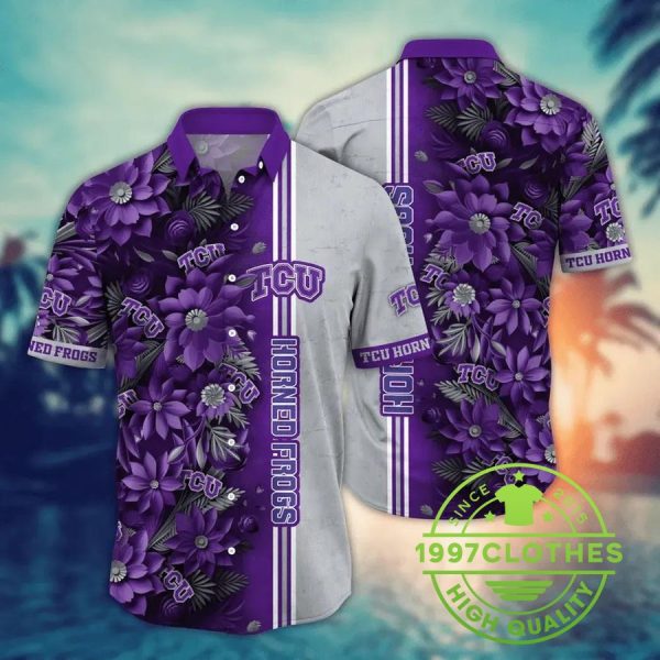 TCU Horned Frogs NCAA Flower Aloha Hawaiian Shirt 1, TCU Horned Frogs Hawaiian Shirt