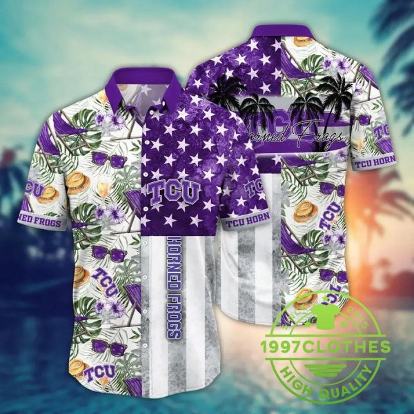 TCU Horned Frogs NCAA Flower Aloha Hawaiian Shirt 8, TCU Horned Frogs Hawaiian Shirt