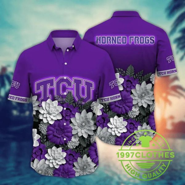 TCU Horned Frogs NCAA Flower Aloha Hawaiian Shirt 9, TCU Horned Frogs Hawaiian Shirt