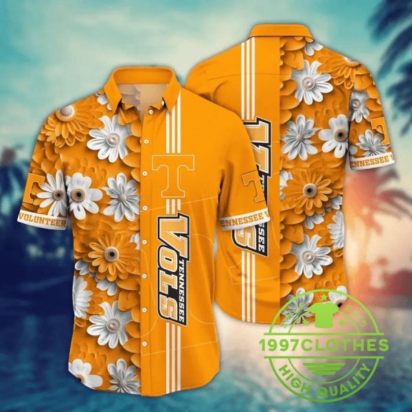 Tennessee Volunteers Style Hot Trending Summer NCAA Flower Aloha Hawaiian Shirt, Tennessee Volunteers Hawaiian Shirt