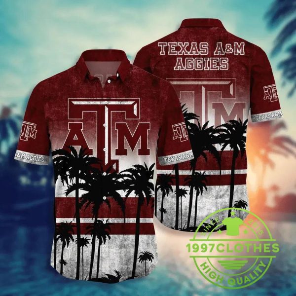 Texas A&M Aggies Aloha Hawaiian Shirt, Style Hot Trending Summer, Texas A&M Aggies Hawaiian Shirt