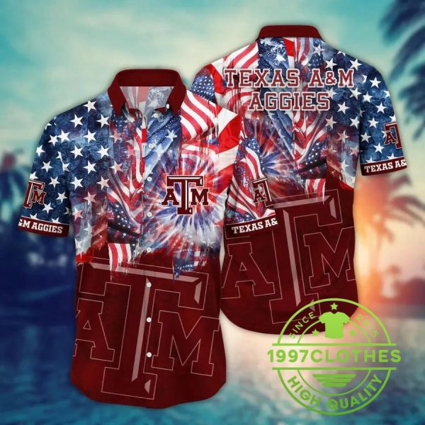 Texas A&M Aggies NCAA Flower Aloha Hawaiian Shirt 8, Texas A&M Aggies Hawaiian Shirt