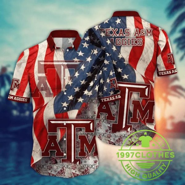 Texas A&M Aggies NCAA Flower Aloha Hawaiian Shirt 9, Texas A&M Aggies Hawaiian Shirt