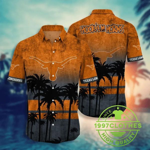 Texas Longhorns Aloha Hawaiian Shirt, Style Hot Trending Summer, Texas Longhorns Hawaiian Shirt