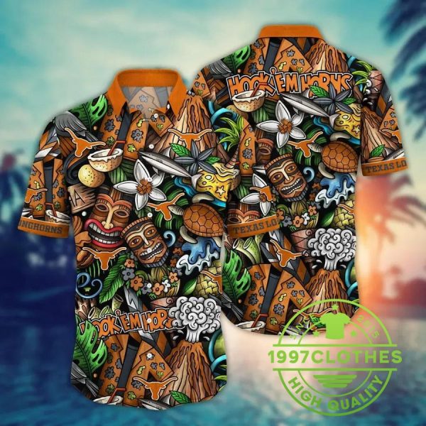 Texas Longhorns NCAA Flower Aloha Hawaiian Shirt 3, Texas Longhorns Hawaiian Shirt