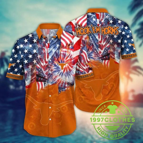 Texas Longhorns NCAA Flower Aloha Hawaiian Shirt 7, Texas Longhorns Hawaiian Shirt