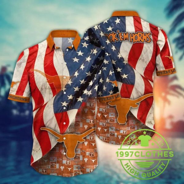 Texas Longhorns NCAA Flower Aloha Hawaiian Shirt 8, Texas Longhorns Hawaiian Shirt