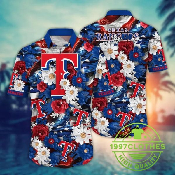 Texas Rangers MLB Aloha Hawaiian Shirt 2, MLB Hawaiian Shirt