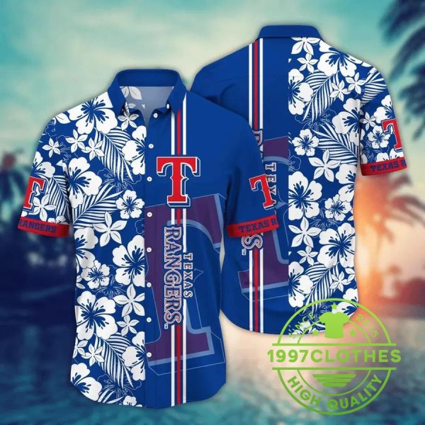 Texas Rangers MLB Flower Aloha Hawaiian Shirt 10, MLB Hawaiian Shirt