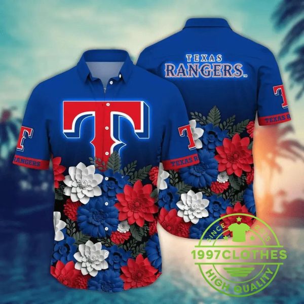 Texas Rangers MLB Flower Aloha Hawaiian Shirt 11, MLB Hawaiian Shirt