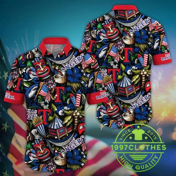 Texas Rangers MLB Flower Aloha Hawaiian Shirt 16, MLB Hawaiian Shirt