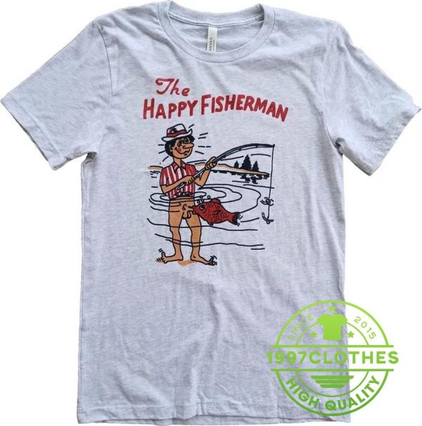 The Happy Fisherman Short-Sleeve Unisex T-Shirt, Funny Fishing Shirt, Fishing Shirt