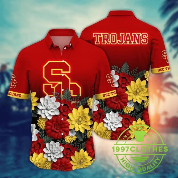 USC Trojans NCAA Flower Aloha Hawaiian Shirt 9, USC Trojans Hawaiian Shirt