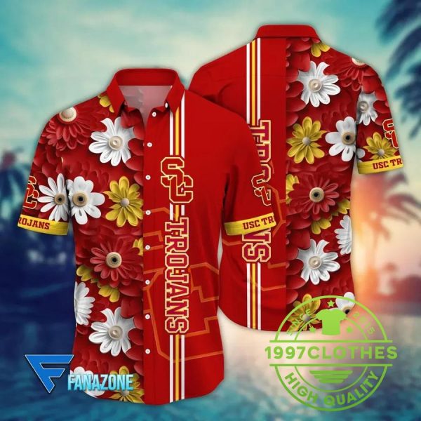 USC Trojans Style Hot Trending Summer NCAA Flower Aloha Hawaiian Shirt, USC Trojans Hawaiian Shirt