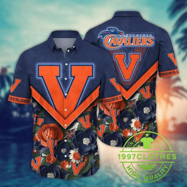 Virginia Cavaliers NCAA Flower Aloha Hawaiian Shirt, Virginia Cavaliers Hawaiian Shirt