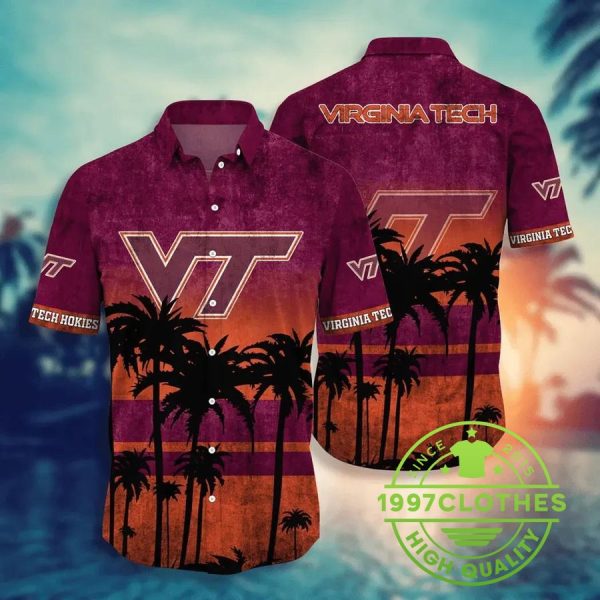 Virginia Tech Hokies Aloha Hawaiian Shirt, Style Hot Trending Summer, Virginia Tech Hokies Hawaiian Shirt