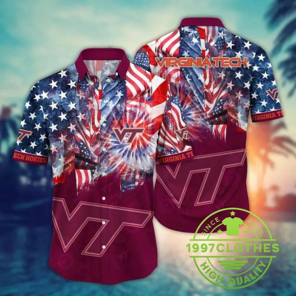 Virginia Tech Hokies NCAA Flower Aloha Hawaiian Shirt 6, Virginia Tech Hokies Hawaiian Shirt