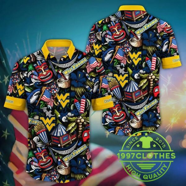 West Virginia Mountaineers NCAA Flower Aloha Hawaiian Shirt 11, West Virginia Mountaineers Hawaiian Shirt