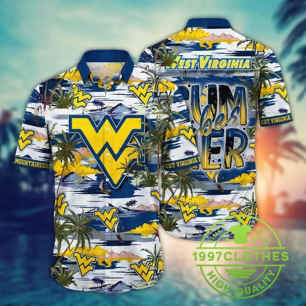 West Virginia Mountaineers NCAA Flower Aloha Hawaiian Shirt 5, West Virginia Mountaineers Hawaiian Shirt