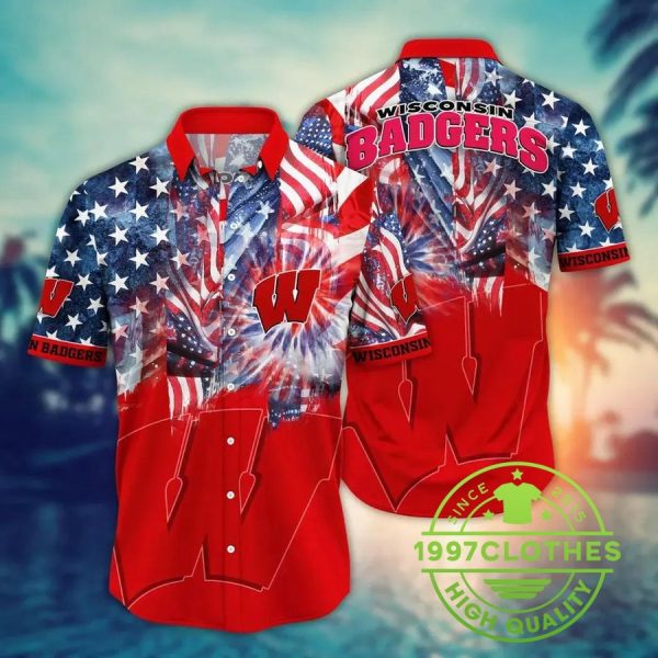 Wisconsin Badgers NCAA Flower Aloha Hawaiian Shirt 9, Wisconsin Badgers Hawaiian Shirt