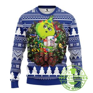 Atlanta Braves Grinch Hug Ugly Christmas Sweater