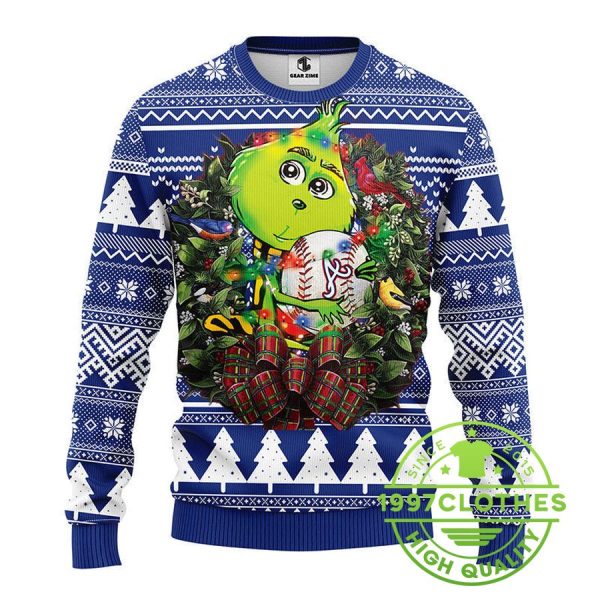 Atlanta Braves Grinch Hug Ugly Christmas Sweater, Atlanta Braves Ugly Sweater, MLB Christmas Sweater