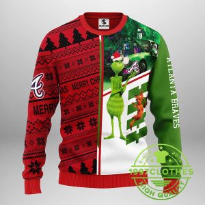 Atlanta Braves Grinch Scooby doo Ugly Christmas Sweater