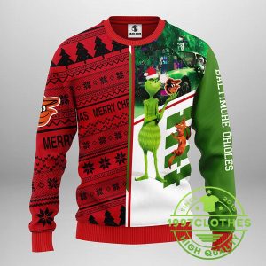 Baltimore Orioles Grinch Scooby doo Ugly Christmas Sweater