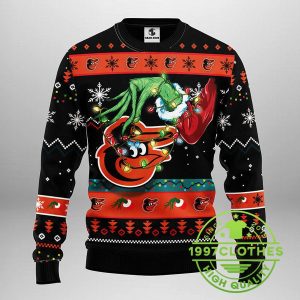 Baltimore Orioles Grinch Ugly Christmas Sweater