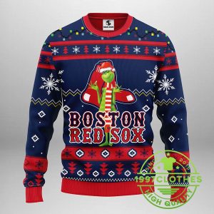 Boston Red Sox Grinch Ugly Christmas Sweater