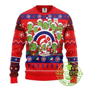 Chicago Cubs 12 Grinch Xmas Day Ugly Christmas Sweater