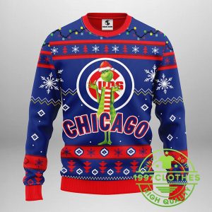 Chicago Cubs Funny Grinch Ugly Christmas Sweater