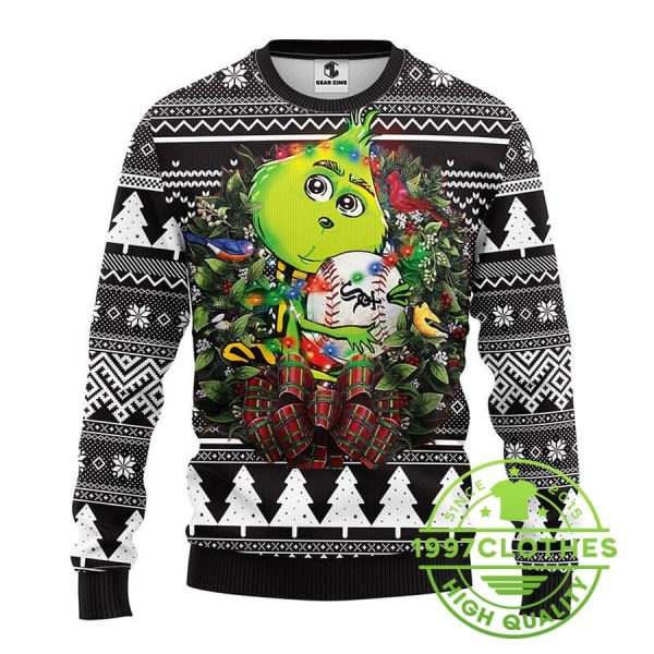 Chicago White Sox Grinch Hug Ugly Christmas Sweater, Chicago White Sox Ugly Sweater, MLB Christmas Sweater