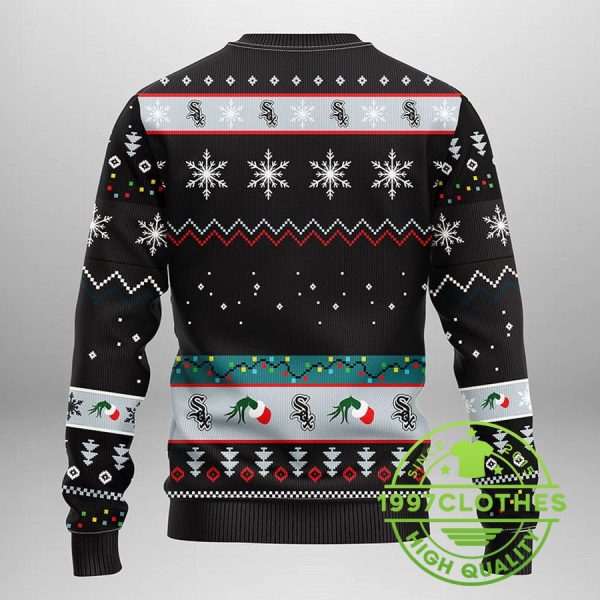 Chicago White Sox Grinch Ugly Christmas Sweater, Chicago White Sox Ugly Sweater, MLB Christmas Sweater