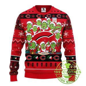 Cincinnati Reds 12 Grinch Xmas Day Ugly Christmas Sweater