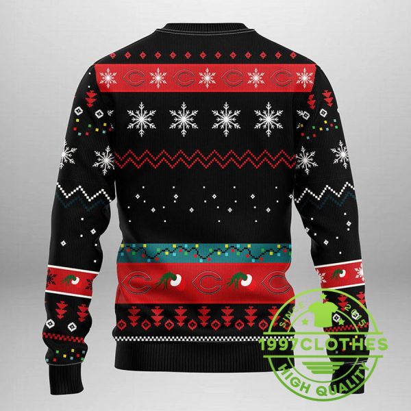 Cincinnati Reds Funny Grinch Ugly Christmas Sweater, Cincinnati Reds Ugly Sweater, MLB Christmas Sweater