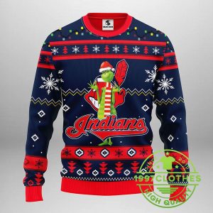 Cleveland Indians Funny Grinch Ugly Christmas Sweater