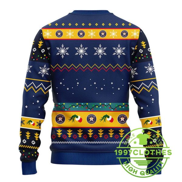 Houston Astros 12 Grinch Xmas Day Ugly Christmas Sweater, Houston Astros Ugly Sweater, MLB Christmas Sweater