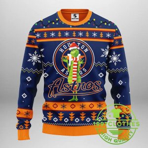 Houston Astros Funny Grinch Ugly Christmas Sweater