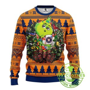 Houston Astros Grinch Hug Ugly Christmas Sweater