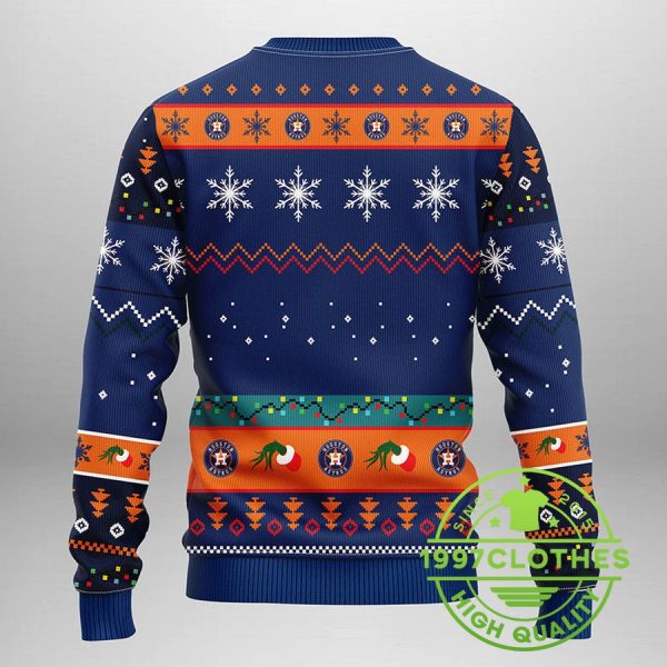 Houston Astros Grinch Ugly Christmas Sweater, Houston Astros Ugly Sweater, MLB Christmas Sweater