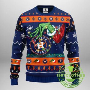 Houston Astros Grinch Ugly Christmas Sweater