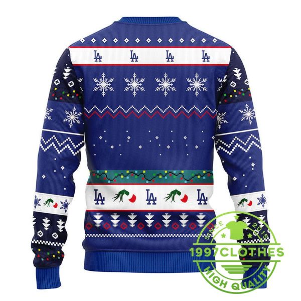 Los Angeles Dodgers 12 Grinch Xmas Day Ugly Christmas Sweater, Los Angeles Dodgers Ugly Christmas Sweater, MLB Christmas Sweater