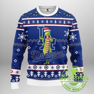 Los Angeles Dodgers Funny Grinch Ugly Christmas Sweater