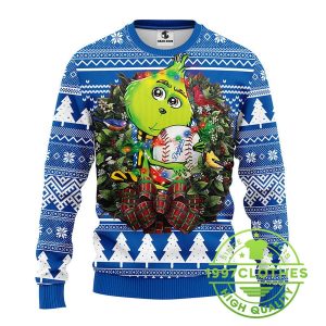 Los Angeles Dodgers Grinch Hug Ugly Christmas Sweater